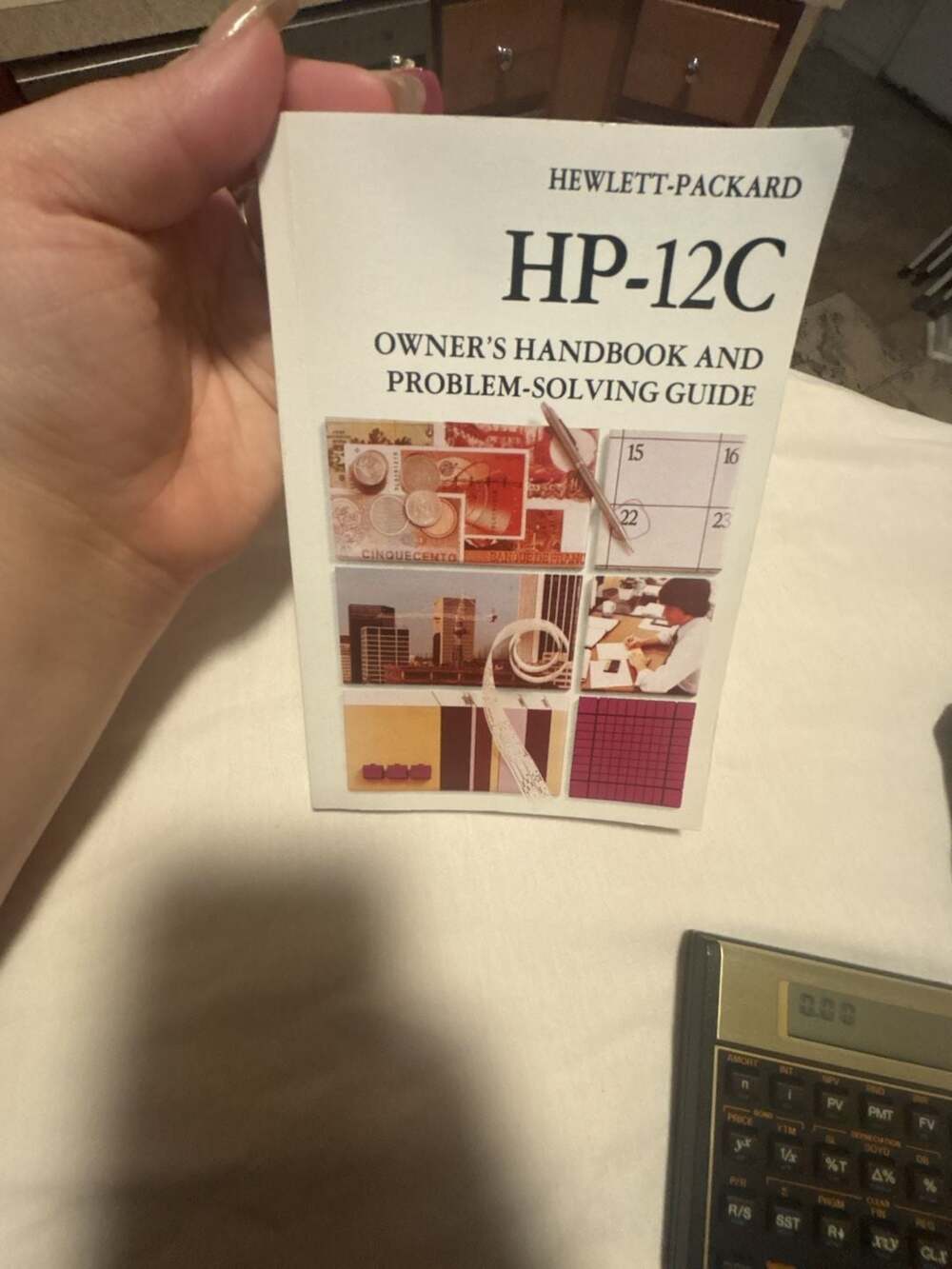 Vintage Hewlett-Packard HP-12C Financial Calculator with Owner's Handbook & Case